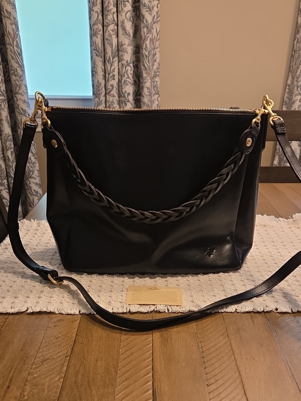 Patricia Nash Lila Leather Hobo Crossbody With Braided Handle